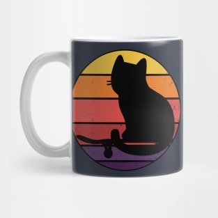 Cat Skateboarding Vintage Sun Mug